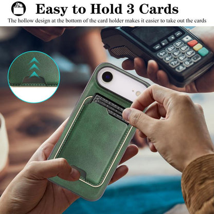 For iPhone Air Kalebol Slim MagSafe Ring Magnetic Card Bag Leather Phone Case(Green) by Kalebol