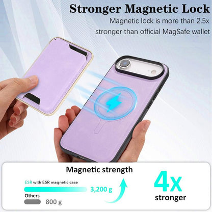 For iPhone Air Kalebol Slim MagSafe Ring Magnetic Card Bag Leather Phone Case(Purple) by Kalebol