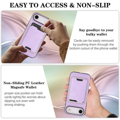 For iPhone Air Kalebol Slim MagSafe Ring Magnetic Card Bag Leather Phone Case(Purple) by Kalebol