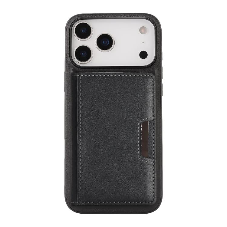 For iPhone 17 Pro Max Kalebol Strong MagSafe Magnetic Two-Fold Card Bag Leather Phone Case(Black) by Kalebol