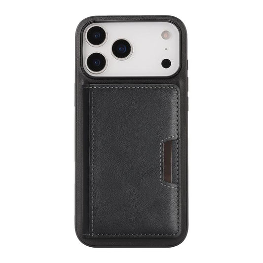 For iPhone 17 Pro Kalebol Strong MagSafe Magnetic Two-Fold Card Bag Leather Phone Case(Black) by Kalebol