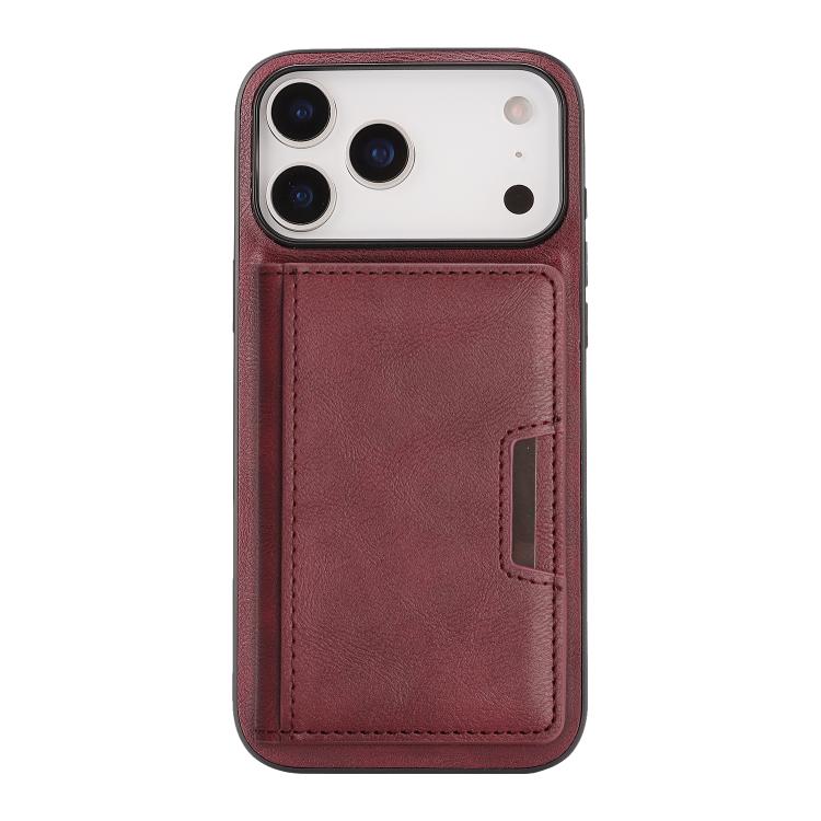 For iPhone 17 Pro Kalebol Strong MagSafe Magnetic Two-Fold Card Bag Leather Phone Case(Red) by Kalebol