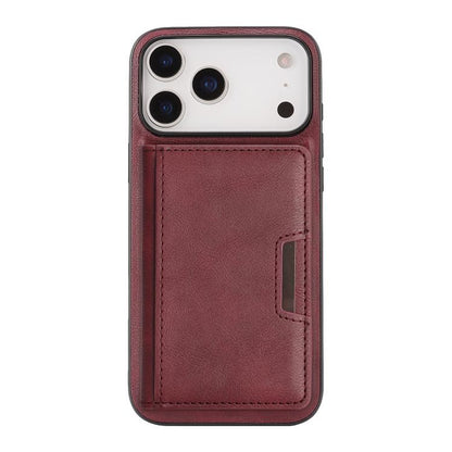 For iPhone 17 Pro Kalebol Strong MagSafe Magnetic Two-Fold Card Bag Leather Phone Case(Red) by Kalebol