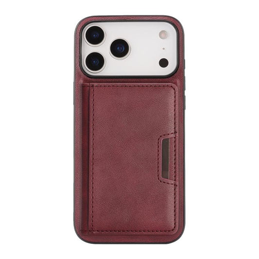 For iPhone 17 Pro Kalebol Strong MagSafe Magnetic Two-Fold Card Bag Leather Phone Case(Red) by Kalebol