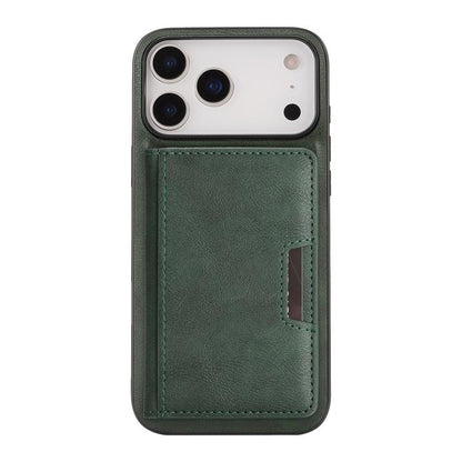 For iPhone 17 Pro Kalebol Strong MagSafe Magnetic Two-Fold Card Bag Leather Phone Case(Green) by Kalebol