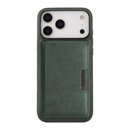 For iPhone 17 Pro Kalebol Strong MagSafe Magnetic Two-Fold Card Bag Leather Phone Case(Green) by Kalebol