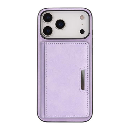 For iPhone 17 Pro Kalebol Strong MagSafe Magnetic Two-Fold Card Bag Leather Phone Case(Purple) by Kalebol
