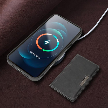 For iPhone 17 Kalebol Strong MagSafe Magnetic Two-Fold Card Bag Leather Phone Case(Black) by Kalebol