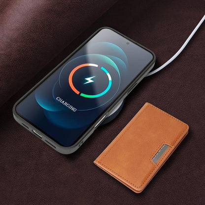 For iPhone 17 Kalebol Strong MagSafe Magnetic Two-Fold Card Bag Leather Phone Case(Brown) by Kalebol