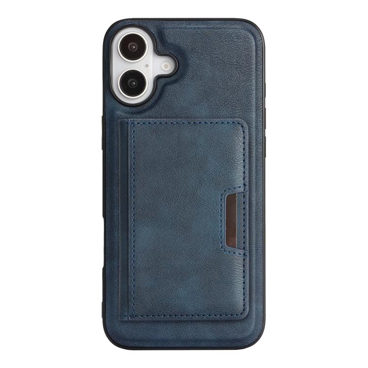 For iPhone 17 Kalebol Strong MagSafe Magnetic Two-Fold Card Bag Leather Phone Case(Blue) by Kalebol