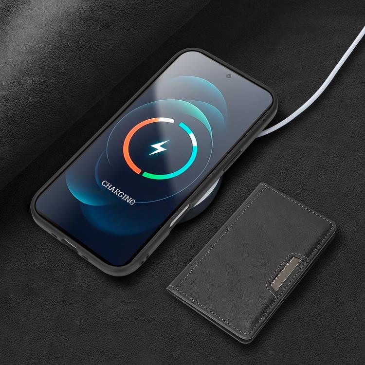 For iPhone Air Kalebol Strong MagSafe Magnetic Two-Fold Card Bag Leather Phone Case(Black) by Kalebol