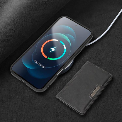 For iPhone Air Kalebol Strong MagSafe Magnetic Two-Fold Card Bag Leather Phone Case(Black) by Kalebol