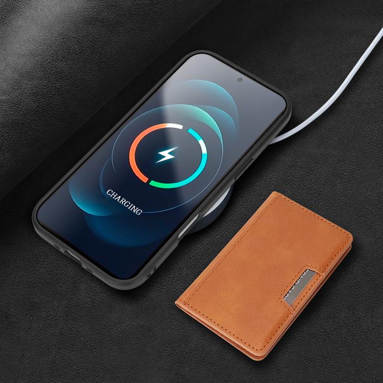 For iPhone Air Kalebol Strong MagSafe Magnetic Two-Fold Card Bag Leather Phone Case(Brown) by Kalebol