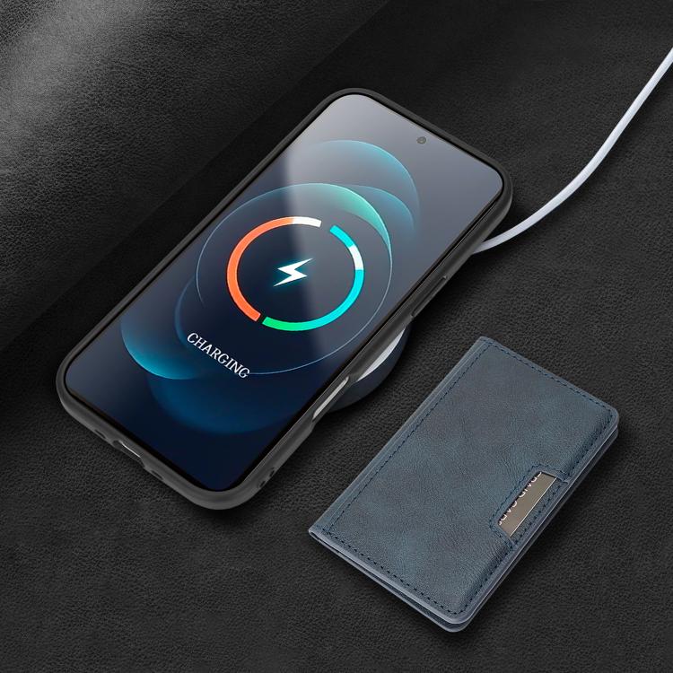 For iPhone Air Kalebol Strong MagSafe Magnetic Two-Fold Card Bag Leather Phone Case(Blue) by Kalebol