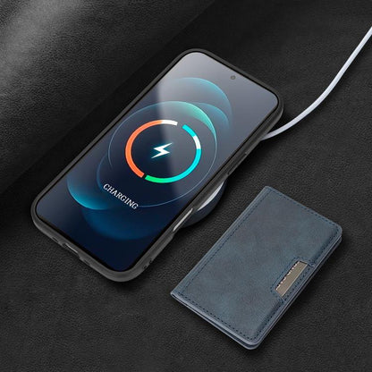 For iPhone Air Kalebol Strong MagSafe Magnetic Two-Fold Card Bag Leather Phone Case(Blue) by Kalebol