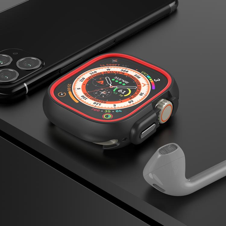 For Apple Watch Ultra 3 / 2 / 1 49mm Two-Color Half Wrap PC Protective Case(Red) by bashfashion