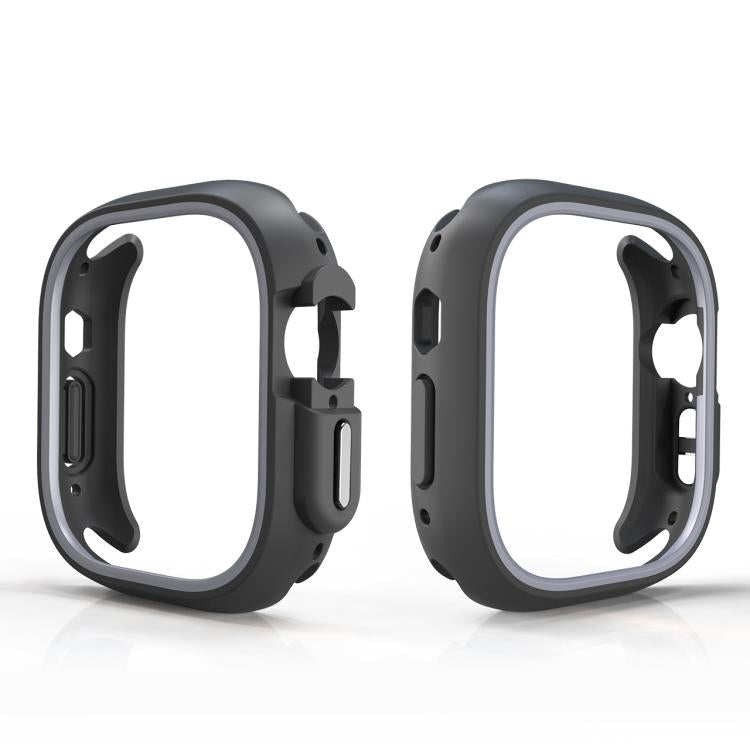 For Apple Watch Ultra 3 / 2 / 1 49mm Two-Color Half Wrap PC Protective Case(Gray) by bashfashion