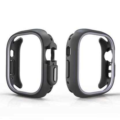 For Apple Watch Ultra 3 / 2 / 1 49mm Two-Color Half Wrap PC Protective Case(Gray) by bashfashion