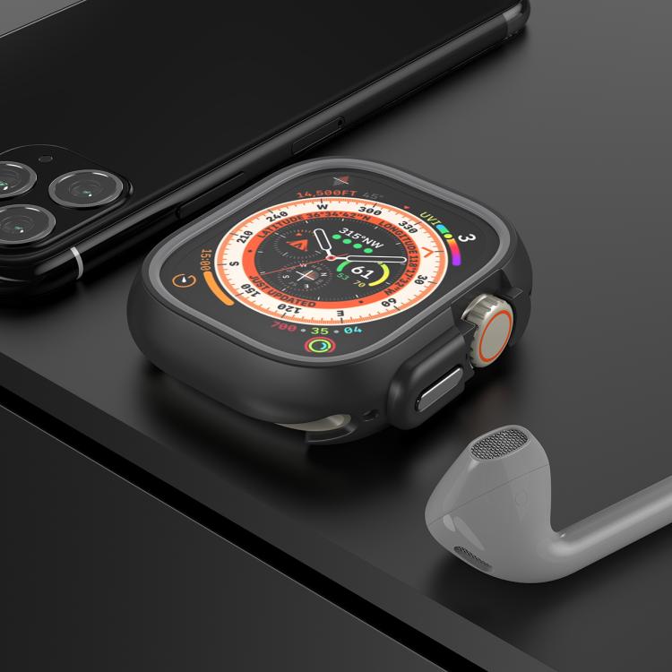 For Apple Watch Ultra 3 / 2 / 1 49mm Two-Color Half Wrap PC Protective Case(Gray) by bashfashion