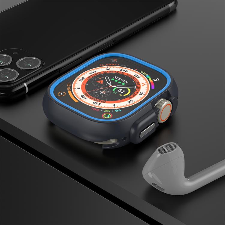For Apple Watch Ultra 3 / 2 / 1 49mm Two-Color Half Wrap PC Protective Case(Blue) by bashfashion