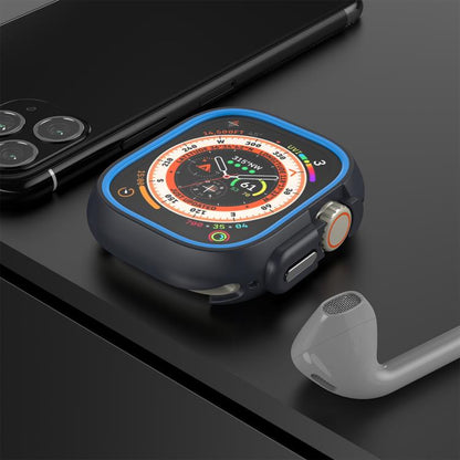 For Apple Watch Ultra 3 / 2 / 1 49mm Two-Color Half Wrap PC Protective Case(Blue) by bashfashion