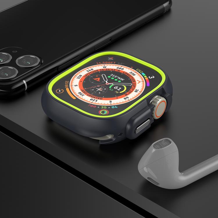 For Apple Watch Ultra 3 / 2 / 1 49mm Two-Color Half Wrap PC Protective Case(Yellow) by bashfashion