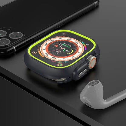 For Apple Watch Ultra 3 / 2 / 1 49mm Two-Color Half Wrap PC Protective Case(Yellow) by bashfashion