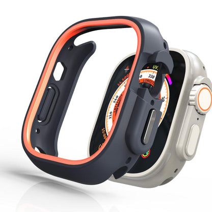 For Apple Watch Ultra 3 / 2 / 1 49mm Two-Color Half Wrap PC Protective Case(Orange) by bashfashion