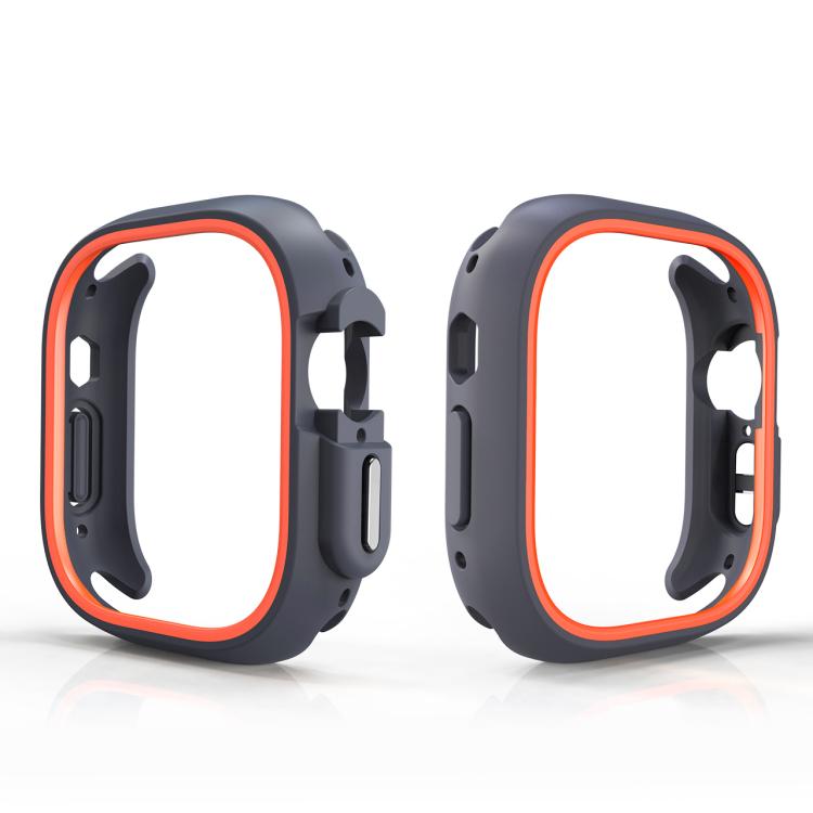 For Apple Watch Ultra 3 / 2 / 1 49mm Two-Color Half Wrap PC Protective Case(Orange) by bashfashion
