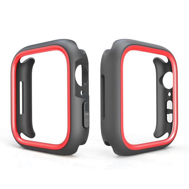 For Apple Watch Series 6 / 5 / 4 / SE 3 / SE 2 / SE 1 44mm / 9 / 8 / 7 45mm Two-Color Half Wrap PC Protective Case(Red) by bashfashion