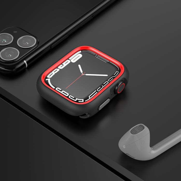 For Apple Watch Series 6 / 5 / 4 / SE 3 / SE 2 / SE 1 44mm / 9 / 8 / 7 45mm Two-Color Half Wrap PC Protective Case(Red) by bashfashion