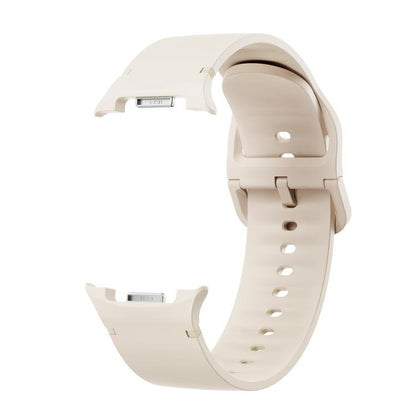 For Samsung Galaxy Watch8 / Watch8 Classic Solid Color Stitched Silicone Watch Band, Size:S(Starlight) by bashfashion