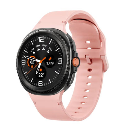 For Samsung Galaxy Watch8 / Watch8 Classic Solid Color Stitched Silicone Watch Band, Size:S(Pink) by bashfashion