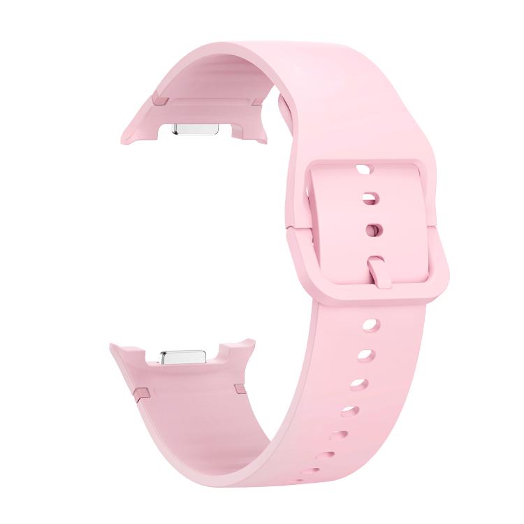For Samsung Galaxy Watch8 / Watch8 Classic Solid Color Stitched Silicone Watch Band, Size:S(Light Pink) by bashfashion
