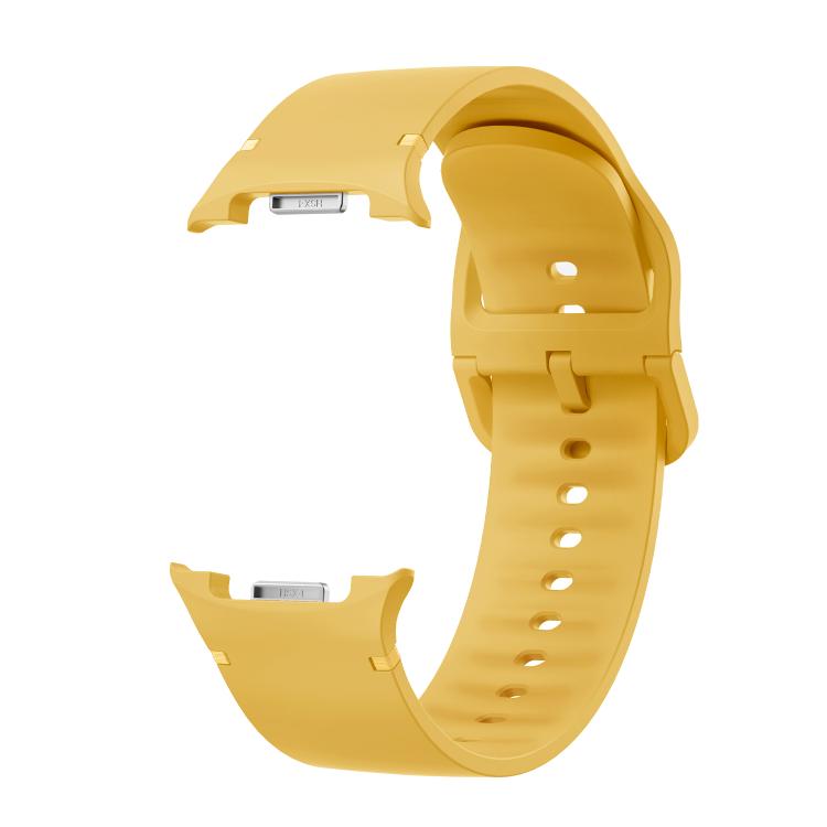 For Samsung Galaxy Watch8 / Watch8 Classic Solid Color Stitched Silicone Watch Band, Size:S(Official Yellow) by bashfashion