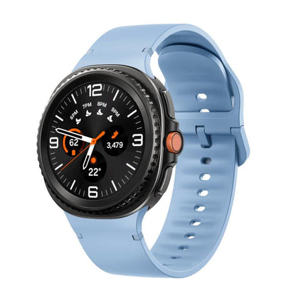 For Samsung Galaxy Watch8 / Watch8 Classic Solid Color Stitched Silicone Watch Band, Size:S(Light Blue) by bashfashion