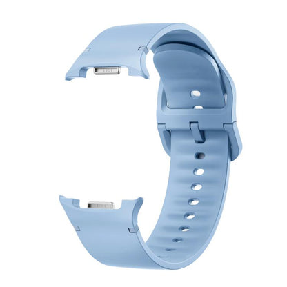 For Samsung Galaxy Watch8 / Watch8 Classic Solid Color Stitched Silicone Watch Band, Size:S(Light Blue) by bashfashion