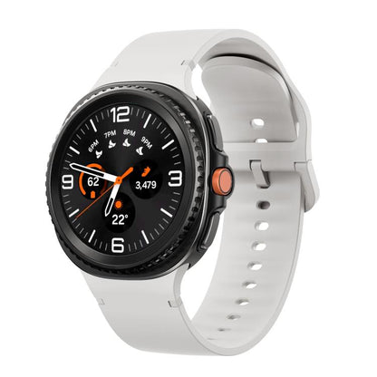 For Samsung Galaxy Watch8 / Watch8 Classic Solid Color Stitched Silicone Watch Band, Size:M(Lime White) by bashfashion