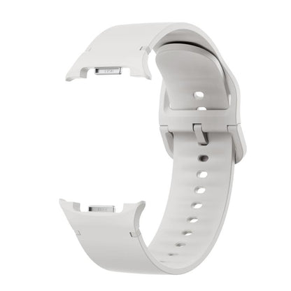 For Samsung Galaxy Watch8 / Watch8 Classic Solid Color Stitched Silicone Watch Band, Size:M(Lime White) by bashfashion