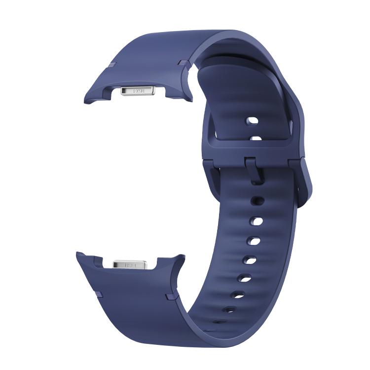 For Samsung Galaxy Watch8 / Watch8 Classic Solid Color Stitched Silicone Watch Band, Size:M(Midnight Blue) by bashfashion