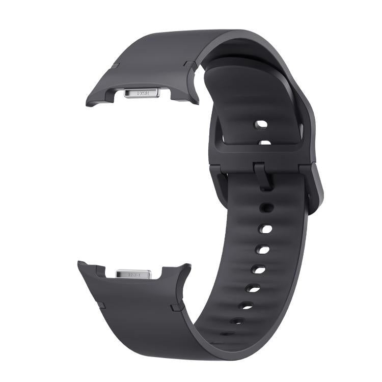 For Samsung Galaxy Watch8 / Watch8 Classic Solid Color Stitched Silicone Watch Band, Size:M(Dark Gray) by bashfashion