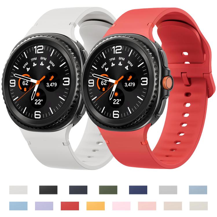 For Samsung Galaxy Watch8 / Watch8 Classic Solid Color Stitched Silicone Watch Band, Size:M(Pink) by bashfashion