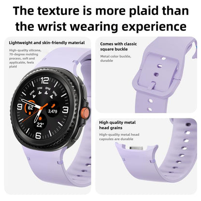 For Samsung Galaxy Watch8 / Watch8 Classic Solid Color Stitched Silicone Watch Band, Size:M(Starlight) by bashfashion
