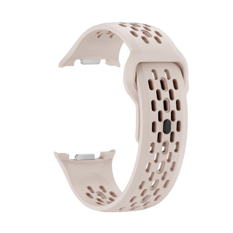 For Samsung Galaxy Watch8 / Watch8 Classic Hole Style Black Reverse Buckle Silicone Watch Band(Starlight) by bashfashion