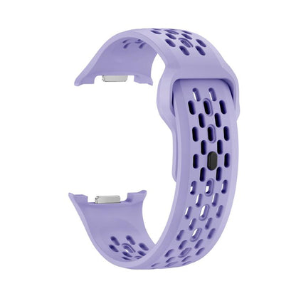 For Samsung Galaxy Watch8 / Watch8 Classic Hole Style Black Reverse Buckle Silicone Watch Band(Purple) by bashfashion