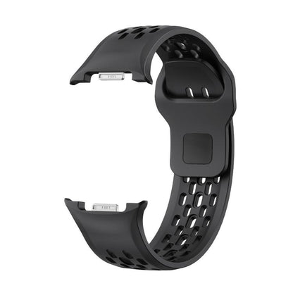 For Samsung Galaxy Watch8 / Watch8 Classic Hole Style Black Reverse Buckle Silicone Watch Band(Black) by bashfashion