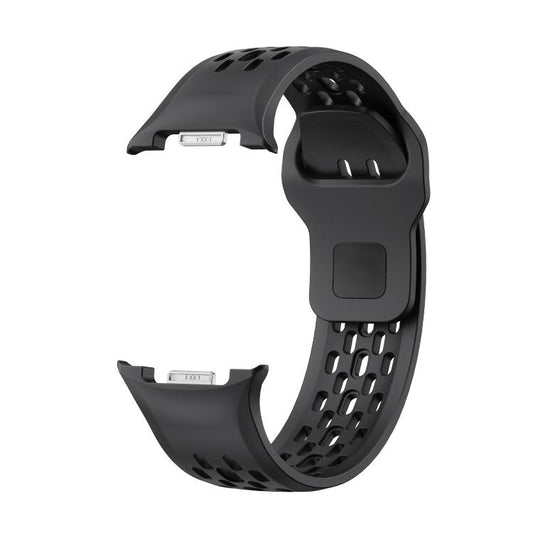 For Samsung Galaxy Watch8 / Watch8 Classic Hole Style Black Reverse Buckle Silicone Watch Band(Black) by bashfashion