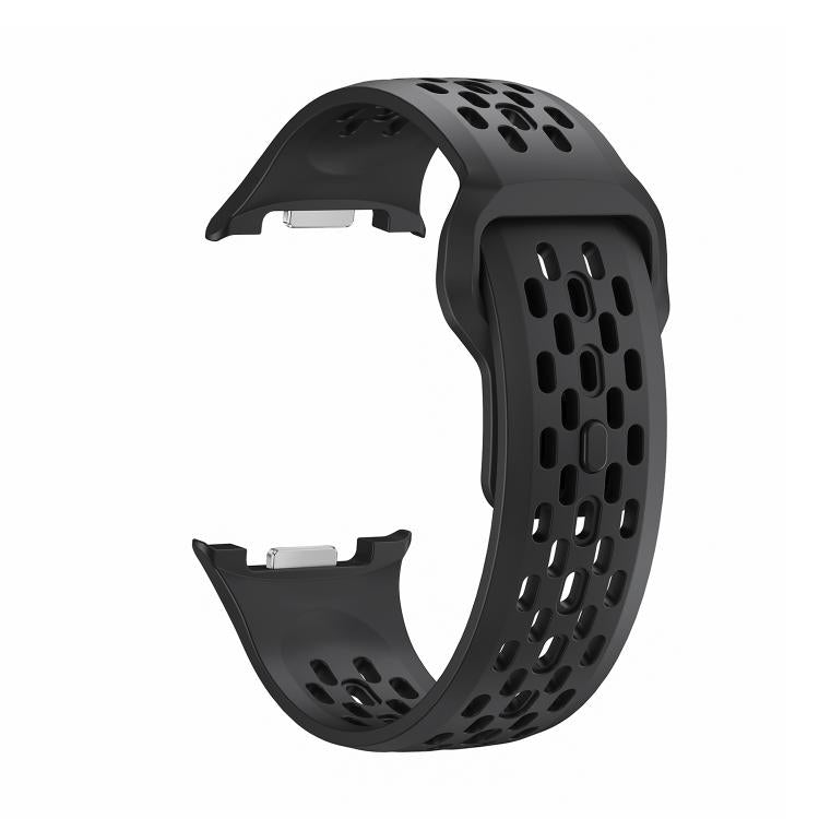 For Samsung Galaxy Watch8 / Watch8 Classic Hole Style Black Reverse Buckle Silicone Watch Band(Black) by bashfashion