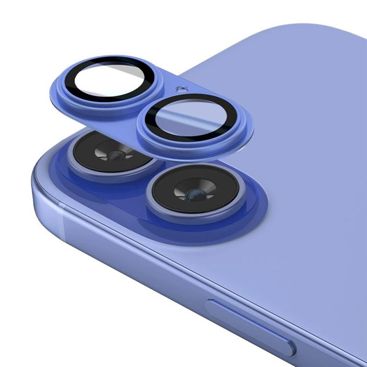 For iPhone 16 Kalebol Precise Alignment Stepped Eagle Eye Metal Lens Film(Ultramarine) by Kalebol