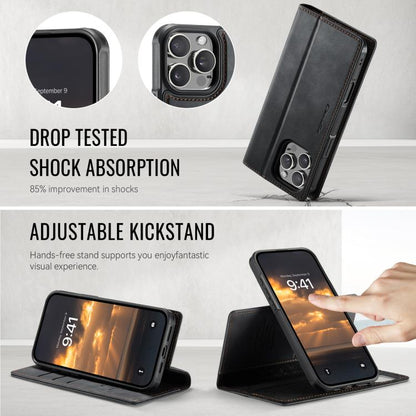 For iPhone 16 Pro Max CaseMe C49 MagSafe RFID Blocking Detachable Wallet Leather Phone Case(Black) by CaseMe